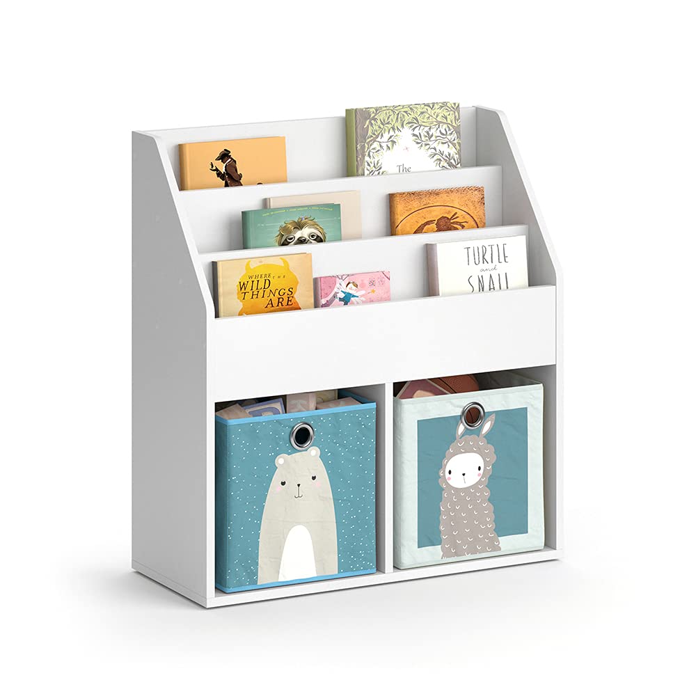 Vicco Estantería Infantil Luigi, Blanco, 72 x 79 cm con 2 Cajas Plegables Opt.6