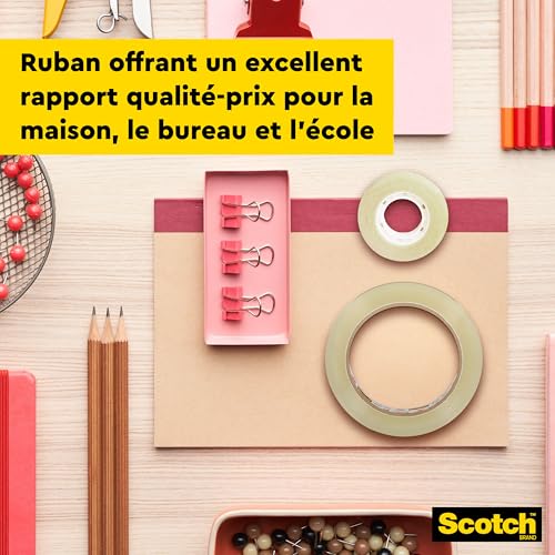 Scotch Ruban Adhésif Transparent, 8 Rouleaux, 19mm x 33m - Ruban Adhésif Transparent à Usage Général pour l'Ecole, la Maison et le Bureau (l'emballage peut varier) – vue 5