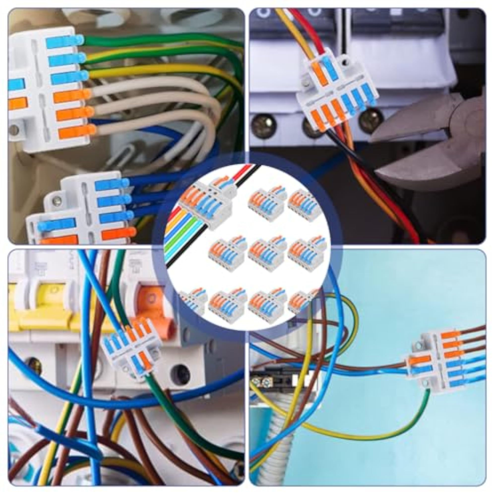 10Pcs Lever-Nut Wire Connectors for AWG 28-12