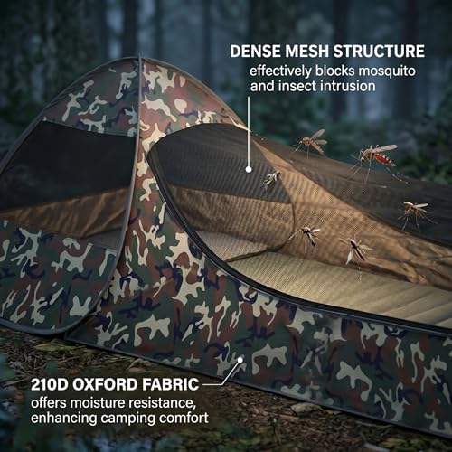 Vivac portátil de camuflaje para acampar y dormir bajo las estrellas 5