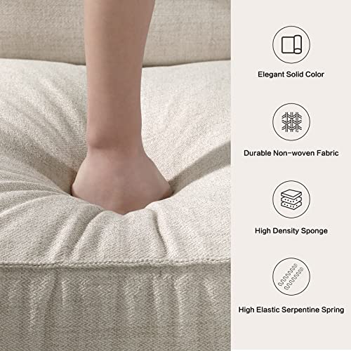 Cocolhome Polyester Nonwoven Fabric Couch Sofa Modern Classic Washable Removable Cushion Square Legs 2 Seat For Living Room Bedroom Office Dorm Apartment Small Space, Tool Free Assemble(Beige,3P) #TOP3
