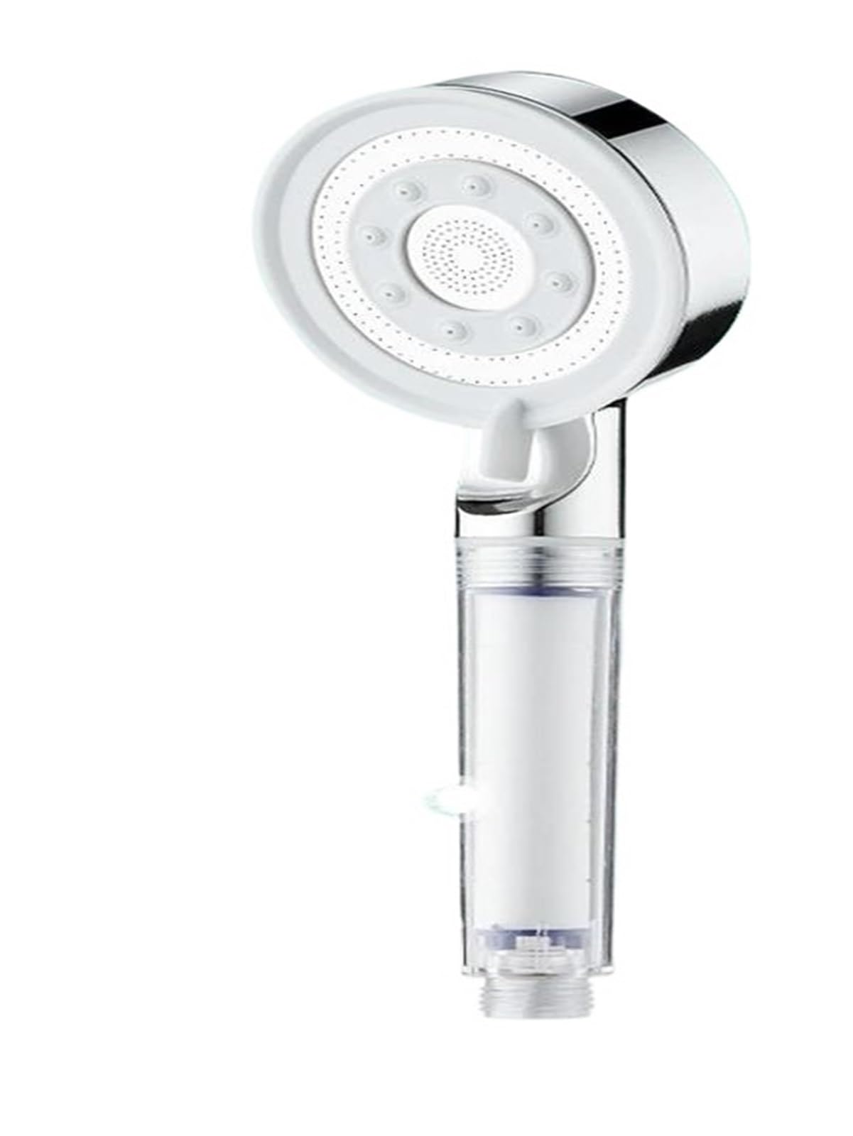 Doccia Big Boost ad alta pressione con 5 modalità di erogazione, soffione regolabile, ugello per spa, soffione portatile(Silver NO filter)