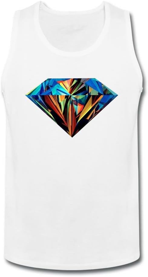 Men's Colorful Diamond Galaxy Diamond Tattoo Color Sleeveless Tank Top L