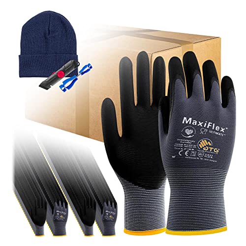 Preisvergleich Produktbild ATG 144 Paar, Gr. 10, MaxiFlex Ultimate Schutzhandschuh + gratis Zubehör