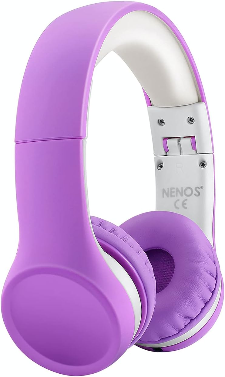Nenos Purple Kids Headphones - Limited Volume Children's Headphones for Toddlers