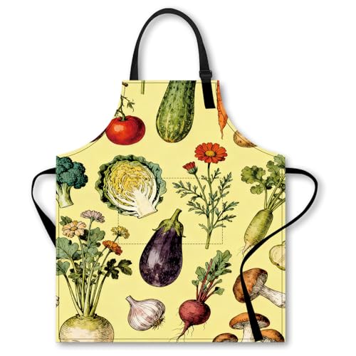 Image of Nuxovilar Cute Cooking Kitchen Apron, 26.77 * 30.7 Inches, Essential for Kitchen Cooking, Baking, Festive Gatherings