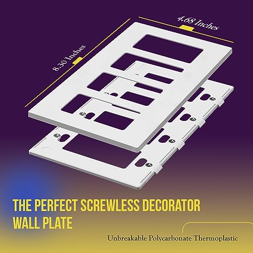 image for ENERLITES - SI8834-W-STICKER Screwless Decorator Wall Plates Child Saf