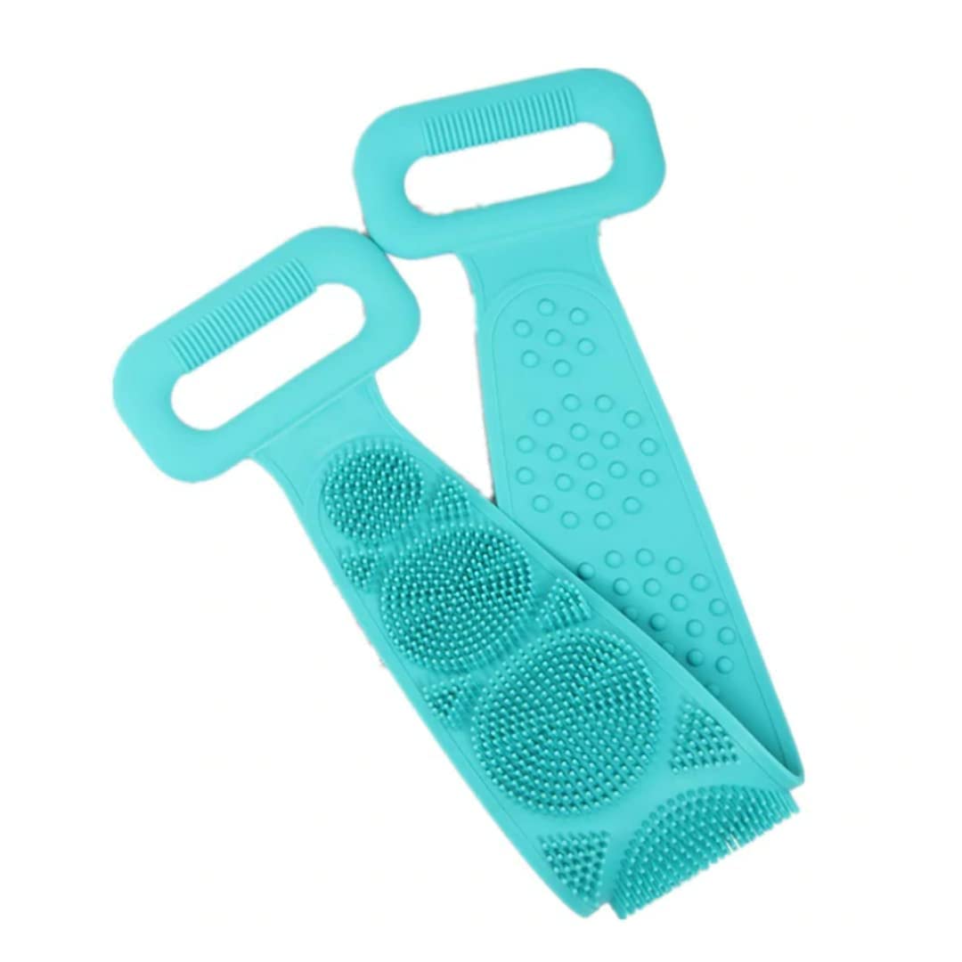 Bliss Times Bath Belt - Silicone Body Back Scrubber Double Side Bathing Brush for Skin Deep Cleaning Massage, Dead Skin Removal Mens Womens Body Brush for Bathing Back Cleaning Brush for Bathing-image-46