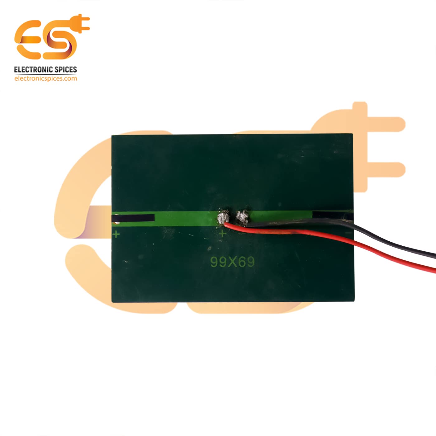 Electronic Spices 99mm X 69mm 6v 180mah Rectangle Shape Polycrystalline Mini Epoxy Solar Panels With Alligator Clip Pack of 1pcs - Image 4 thumbnail