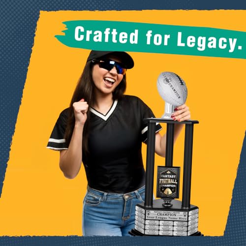 Image of TrophySmack 19-Year Perpetual Fantasy Football Trophy, Custom Engraved