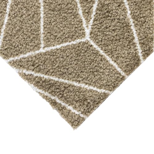 Tapis d'entrée de couloir marron géométrique JVL Mega Mat pour la maison - 5