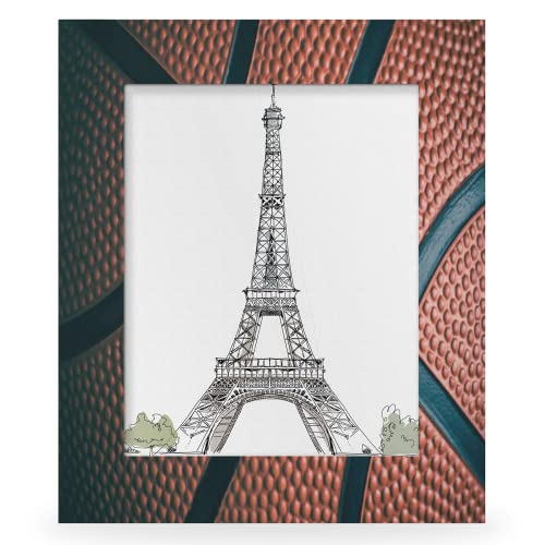 Auuxva 5X7 Picture Frame Basketball Texture Sport Ball Photo Frame Wood Picture Frame For Desk Tabletop Wall Collage Decor, Display 4.6X6.6 Photos With Mat Or 5X7 Without Mat #TOP7