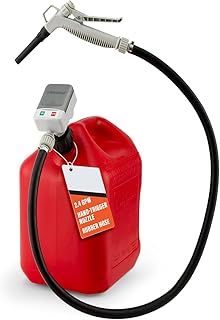 HCALORY Fuel Transfer Pump with Manual Hand Trigger Nozzle, 3.2 Gallon per Min Fast and Safe Portable Gas Can Pump, USB-C & AA Battery Powered, 51" Hose & 4 Adapters for Gasoline, Diesel, Oil,Kerosene