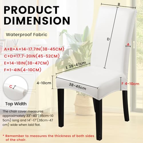 Fhberni Waterproof Dining Chair Covers - Solid Oilproof PU Leather Chair Covers 6 Pack, Stretch Protector for Kitchen & Dining Room (Dark Brown, 6PC) by Fhberni - Image 6