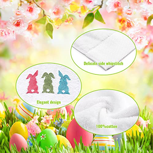 Greenpine 2 Pack Easter Hand Towels Whtie Towels 100% Cotton Embroidered Premium Luxury Decor Bathroom Decorative Dish Towels Set For Drying, Cleaning, Cooking, Holiday Towels Gift Set 14 "X 29" #TOP3