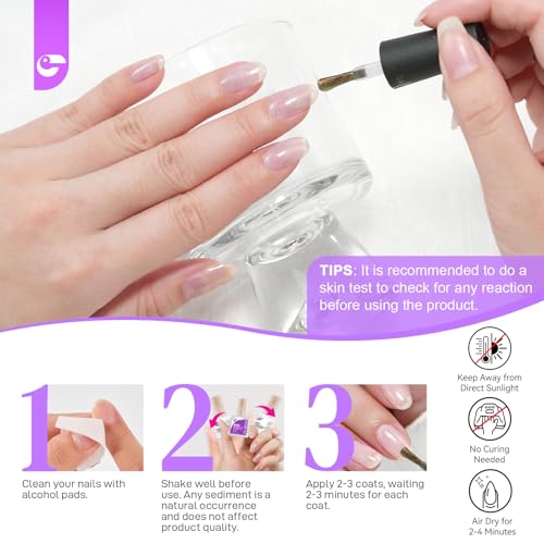 Gelike ec Nagelhärter Wachstums Nagel Rillenfüller: 6 in 1 Perlglanz Weiß Nagelverstärker Reparatur für Dünne Beschädigte und Brüchige Nägel