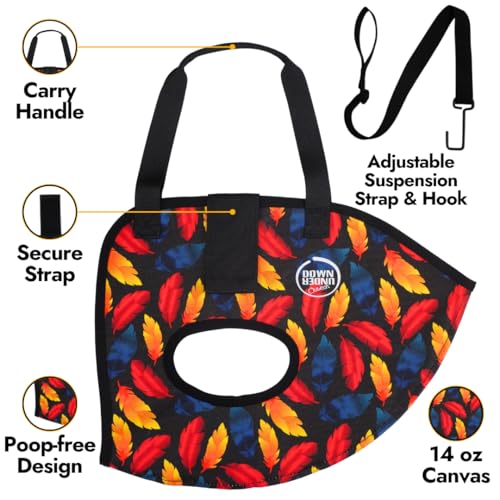 Image of DOWN UNDER OUTDOORS Chicken Carrier Sling Holder Bag with Handle, Chicken Accessories for Foot Treatment, Medic, Leg Injuries, Bumblefoot, Poultry Farm Carrying, Transport, Three Sizes (Small)