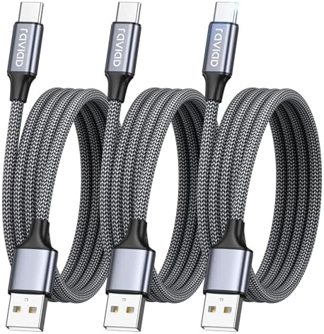 RAVIAD USB C Kabel 3M 3Stück 3.1A Ladekabel USB C Schnellladekabel USB C | Nylon USB C Ladekabel für iPhone 17 16 15 Pro Max, Pad Pro, Galaxy S25 S24 S23 Ultra, MacBook, Huawei P