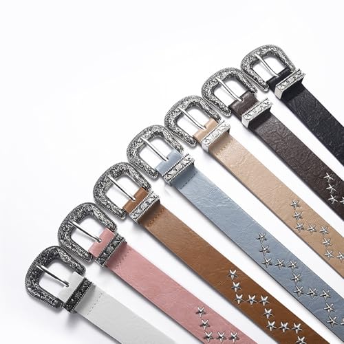 Western Styles Wide Belt with Metal Buckle Star Pattern Waistband Women Belt for Women Belt Decoration Dress3