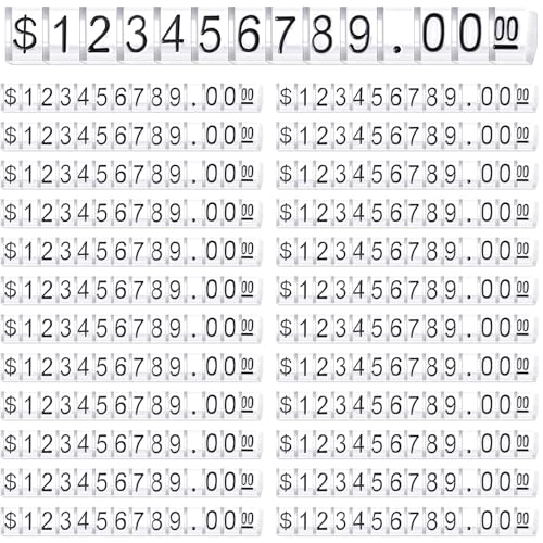 Vicenpal Lot de 100 cubes d'affichage de prix, chiffres, lettres de prix, étiquettes de comptoir réglables pour la vente au détail, les bijoux et les prix...