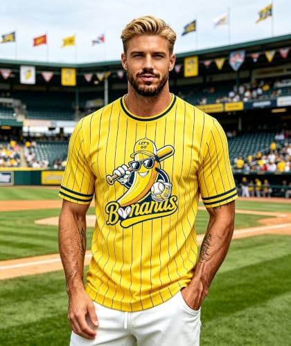 Camiseta de béisbol para hombre con diseño divertido de banana, camiseta fan para día de juego miniatura 5