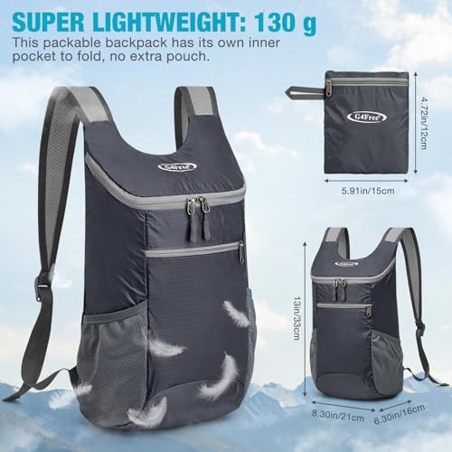 Image of G4Free Lightweight Packable Hiking Backpack for Men Women Small Hiking Daypacks Foldable Shoulder Pack Casual Outdoor Bag 11L