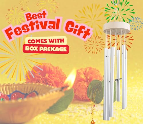Image of Wind Chime | Wind Chimes for Balcony | Wind Chimes for Home Positive Energy (Silver)
