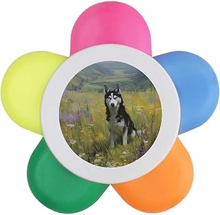 Azeeda 'Husky in Wildflower Meadow' Flower Sh...