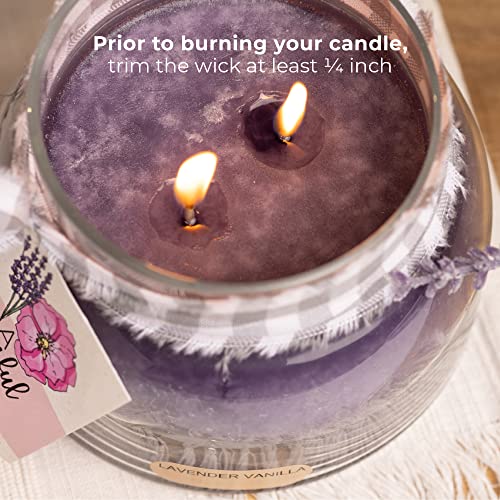 A Cheerful Giver — Lavender Vanilla - 34Oz Papa Scented Candle Jar With Lid - Keepers Of The Light - 155 Hours Of Burn Time, Gift Candle, Violet #TOP6
