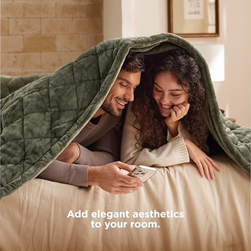 Image of Bedsure Electric Blanket Full Size - Quilted Heated Blanket Full, Soft Flannel Thick Heating Blanket with 10 Time Settings & 6 Heat Settings, Warm Gifts for Women Men (72x84 inches, Olive Green)