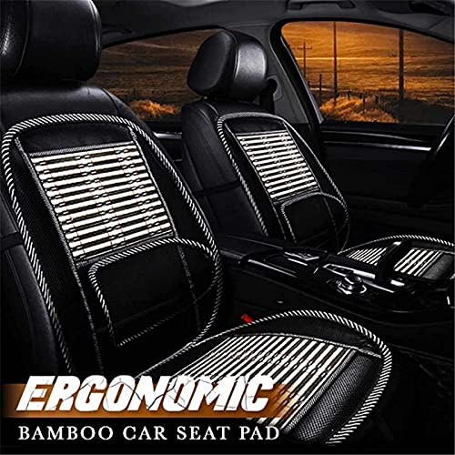 Car Seat Office Chair Bamboo Chip Cover Cushion With Wire Mesh Lumbar Back Support,Breathable Cool Black Mesh With Strap Comfortable Ventilate Support Cushion Pad,Back Pain Relief For Car Seats #TOP1