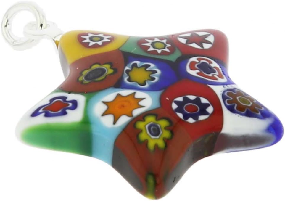 Glass Of Venice Murano Glass Millefiori Star Pendant - Multicolor