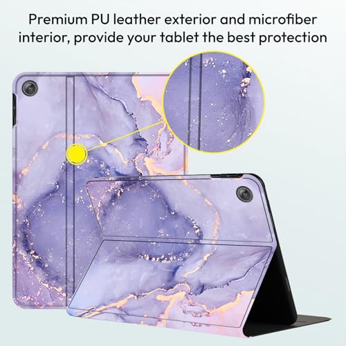 Image of Robustrion Cover for Samsung Galaxy Tab A11 Plus Cover Case 11 inch, Folio Cover Case for Samsung Galaxy Tab A11 Plus Cover /Tab A11+ Tablet Cover with Pencil Holder - Marble Lilac