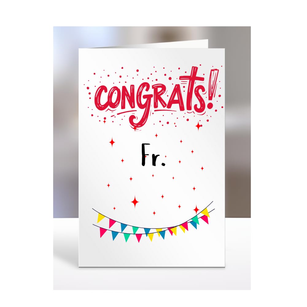 Congrats Fr. Card, gifts for men, women, him, her, happy, presents, cards, female, male, congratulations, well done, on your, Father, A5-313_37 — image 1