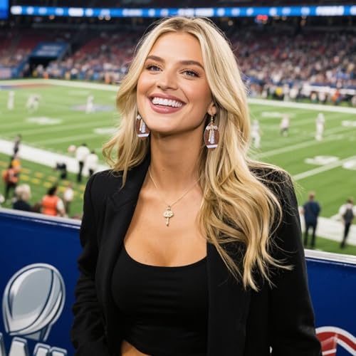 Football Earrings for Women Sports Ball Accessories Game Day Jewelry Football Fan Statement2