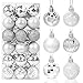 Bolas de Navidad Plata 36 Piezas, Bolas Arbol Navidad de 4 cm, Adornos para Árboles de Navidad Plástico, Regalos de Colgantes de Navidad, Bola de Decoración para Fiesta y Festival