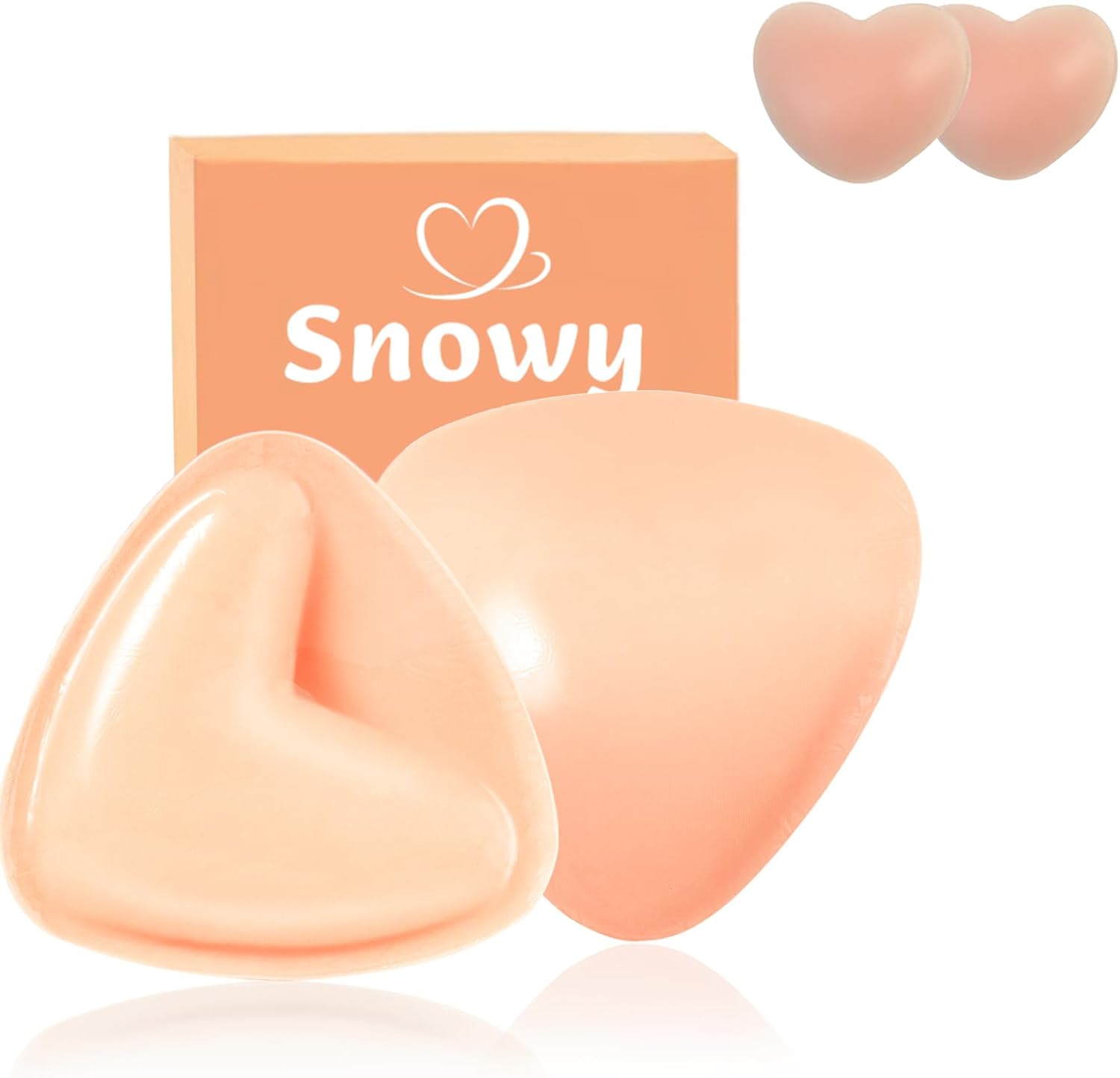 Snowy Sticky Bra Inserts,Reusable and Waterproof Double Sided Push Up Sticky Bra for Women Dresses Bikinis
