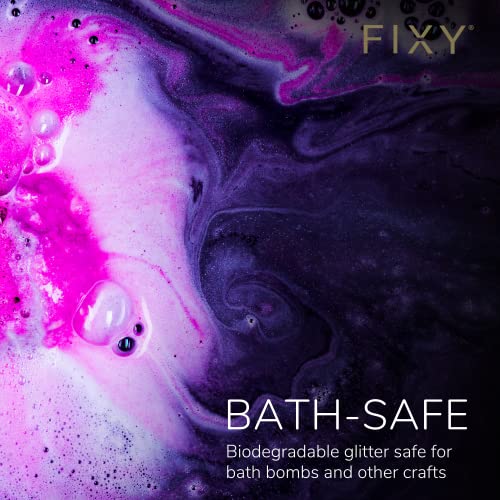 Fixy Eco Friendly Biodegradable Glitter - Ultra Fine Cosmetic Grade Glitter For Makeup, Face, Hair, Body, Crafts & More - 70G Total - Set Of 7 Stunning, High Pigment Colors - Handmade In California #TOP6