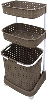 Amazon Weimall ランドリーバスケット 3段 77l 大容量 洗濯かご キャスター付き 浴室 洗濯物 収納 ランドリーラック ランドリー バスケット ブラウン ランドリー収納 オンライン通販