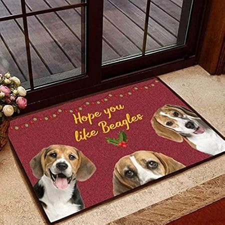Amazon 玄関マット 屋外 室内 インドの赤い玄関マットの家の装飾ビーグル犬の犬が好きだといいのですが 防滑垫走廊垫 长方形绒毯 50x80cm Tianturnm 玄関マット 通販