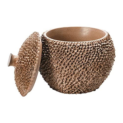 Creative Co-Op Boho Round Resin Lid Container, Brown #TOP3