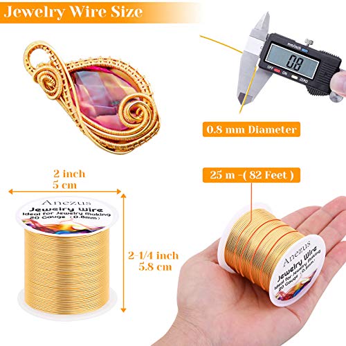 Image of anezus 20 Gauge Jewelry Wire, 28 Yards Craft Wire Tarnish Resistant Copper Beading Wire for Jewelry Making Supplies and Crafting(KC Gold)