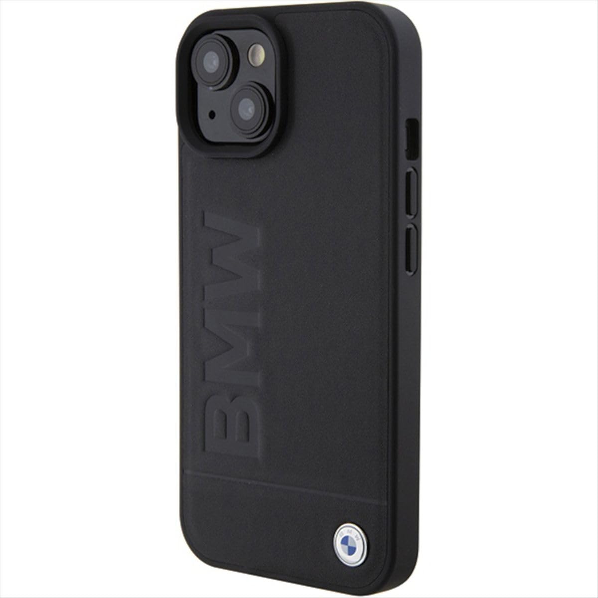 BMW BMHCP15SSLLBK - Custodia in pelle per iPhone 15 da 6,1", colore: Nero