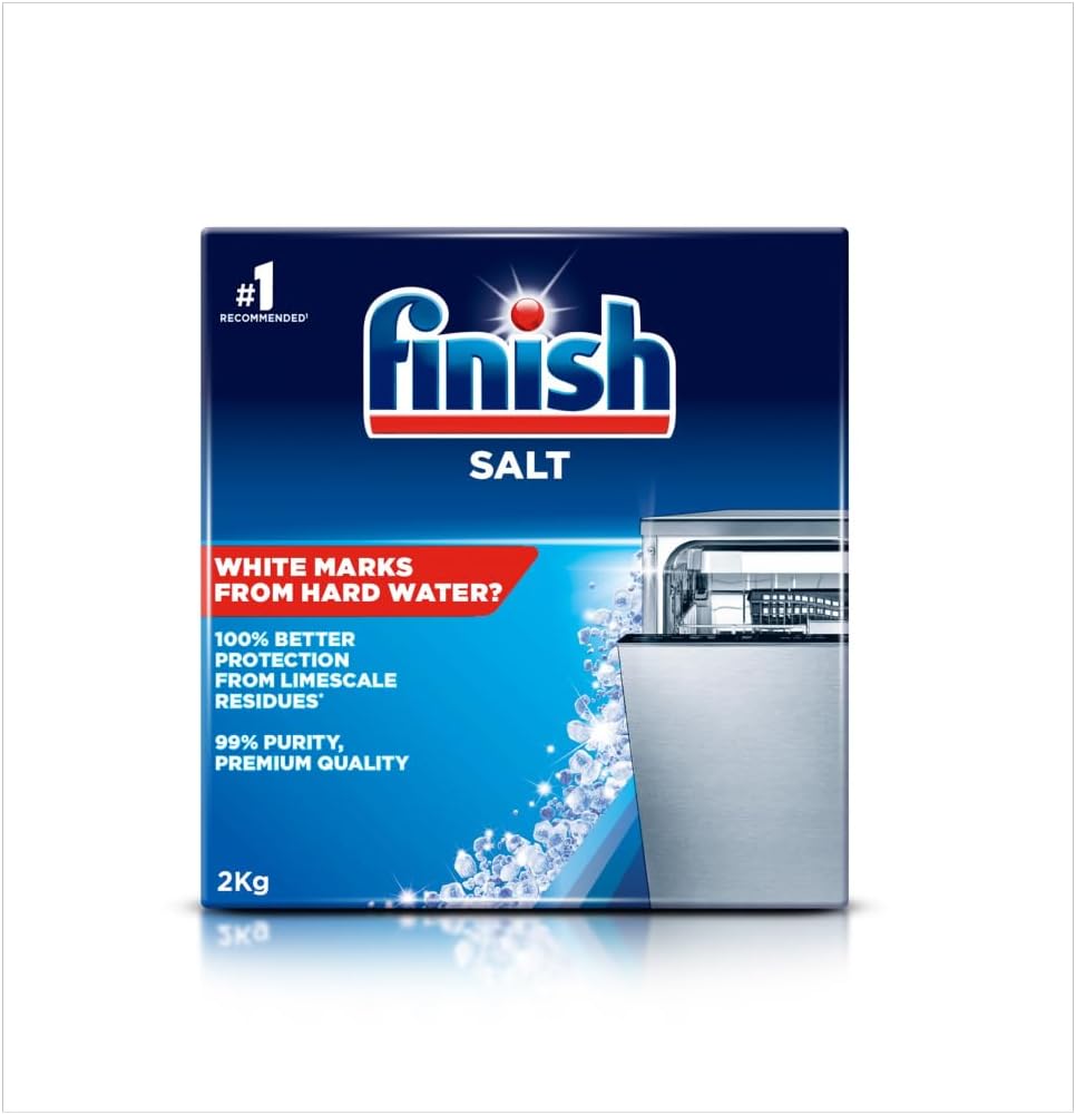 Finish Dishwasher Salt Helps Soften Water to Prevent Limescale and Watermarks, 2 KG Finish Dishwasher Salt Helps Soften Water to Prevent Limescale and Watermarks, 2 KG