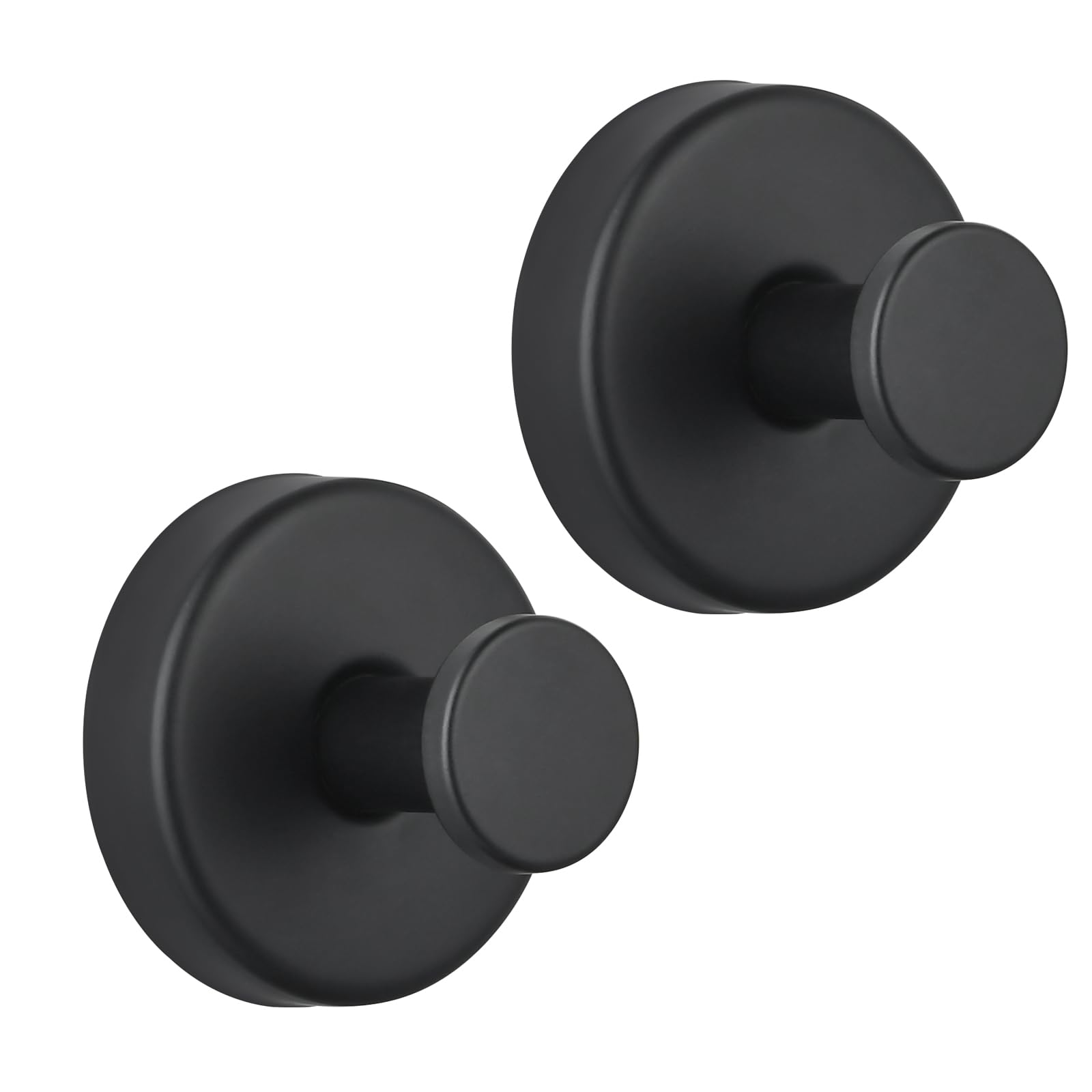 Eolax Heavy Duty Suction Cup Hooks, Extra Strong Stainless Steel Vacuum Hooks, No Drill Waterproof & Rustproof for Bathroom, Kitchen, Bedroom,Entryway β Hold Towel, Loofah, Robe, Wreath (Black 2Pack)