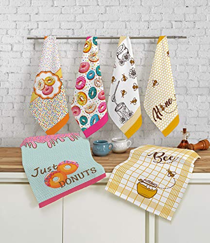 Jogo Pano de Copa Fiori 3 Peças Sweet Honey, Multicor, Teka