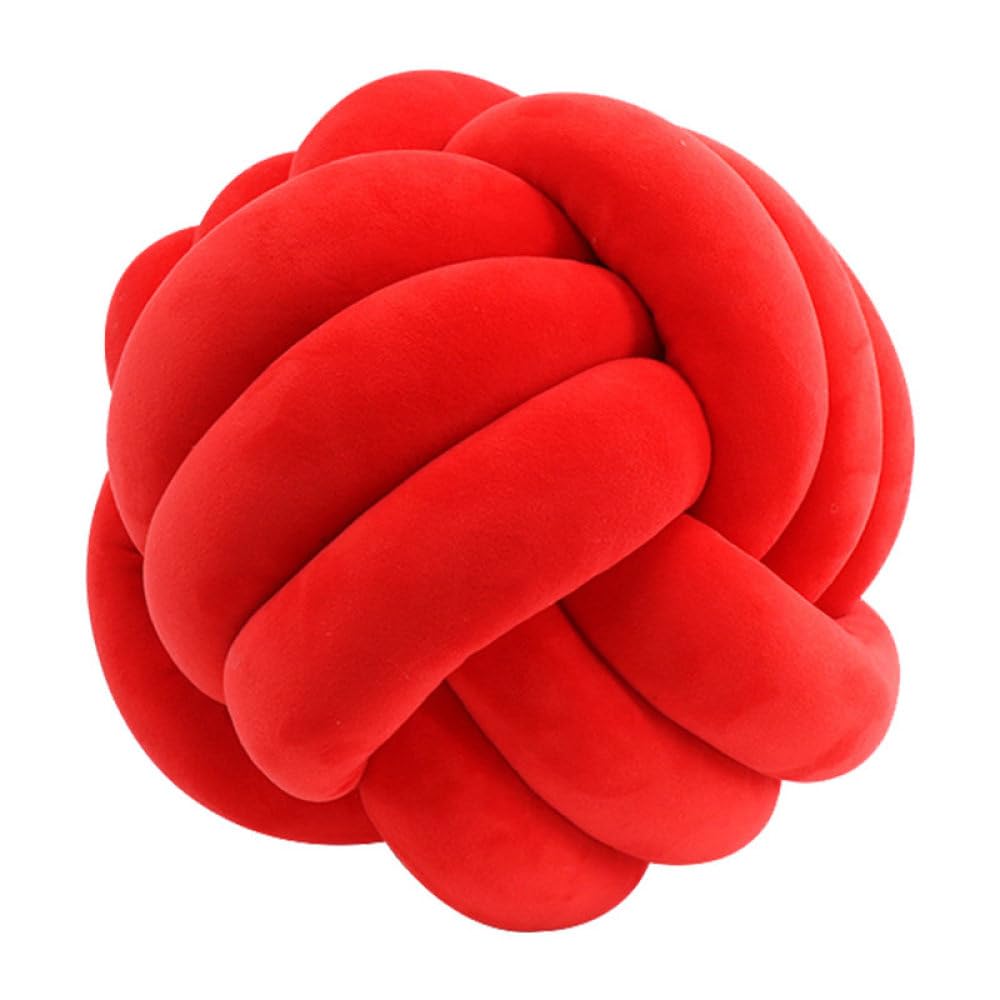 Coussin Boule Nœud Décoratif 28x28cm - Velours Cristal Doux - Remplissage Fibres Hypoallergéniques - Pour Canapé, Lit Enfant - Cadeau Mignon - 12