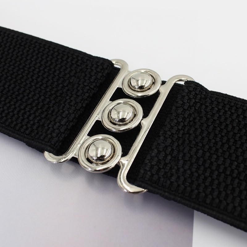 Women's Elastic Buckle Belt Dress Decorative Waist Seal Elastic Wide Waist Seal4