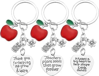 3 Pack Teacher Keychain, Teacher Appreciation Gifts, Cute Teacher Appreciation Gifts Teacher Keychain Charms, Birthday Valentine's Day Christmas Gifts