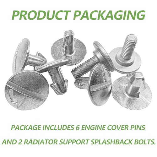 Image of Lower Engine Cover Pin, Radiator Engine Access Cover Pin and Lower Cover Bolts, Replace 90674-TY2-A01, 90105-TBA-A00, Splash Shield Hardware Compatible with Honda, CR-V, Accord, CivicAcura
